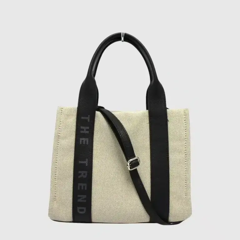The Trend Italy Piperita canvas/leather bag