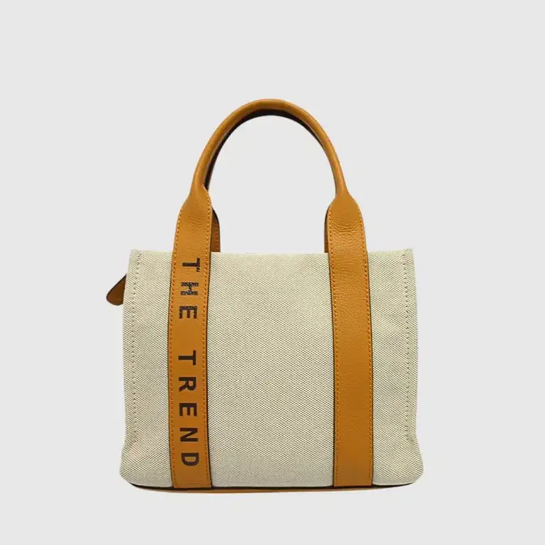 The Trend Italy Piperita canvas/leather bag