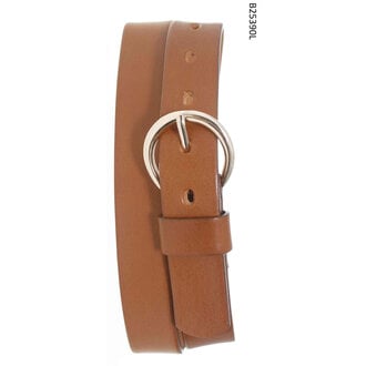 Smooth leather belt/round buckle