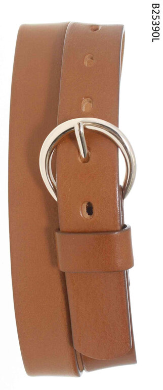 Smooth leather belt/round buckle