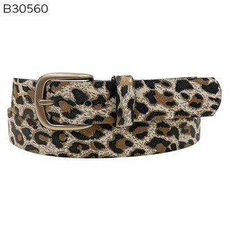 Leopard leather belt