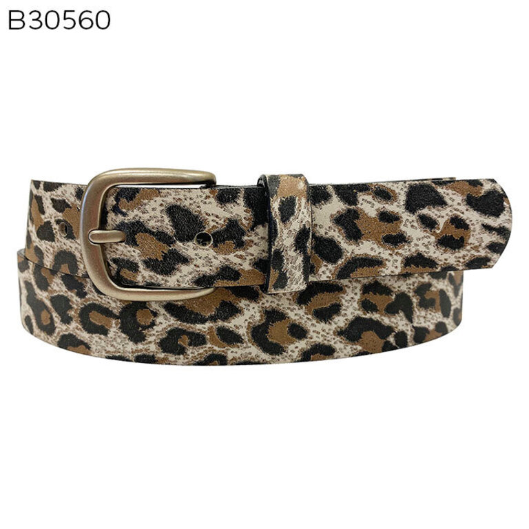 Leopard leather belt