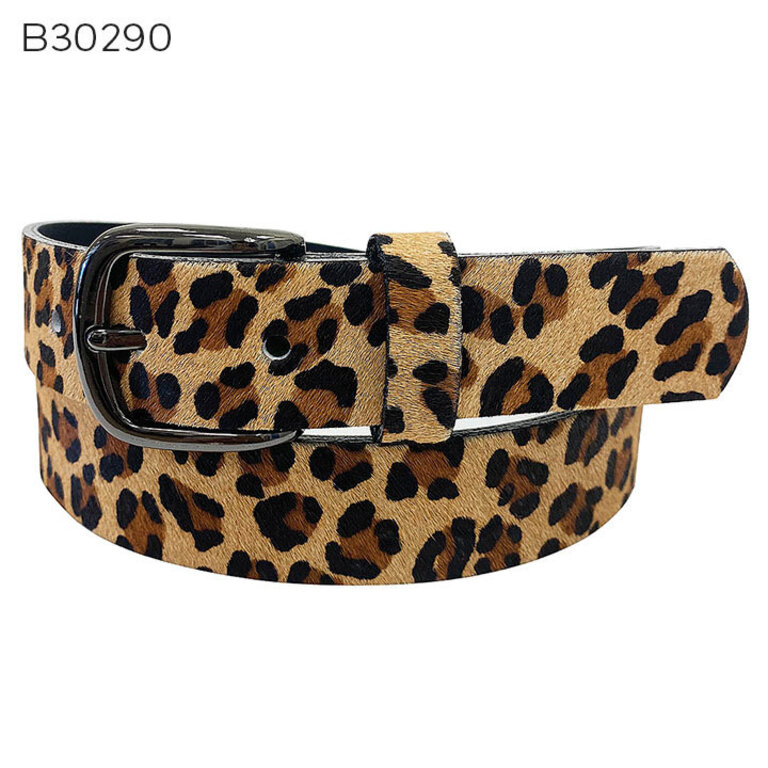 Pony hair leather belt