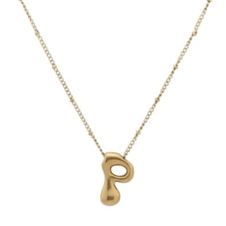 Initials necklace gold