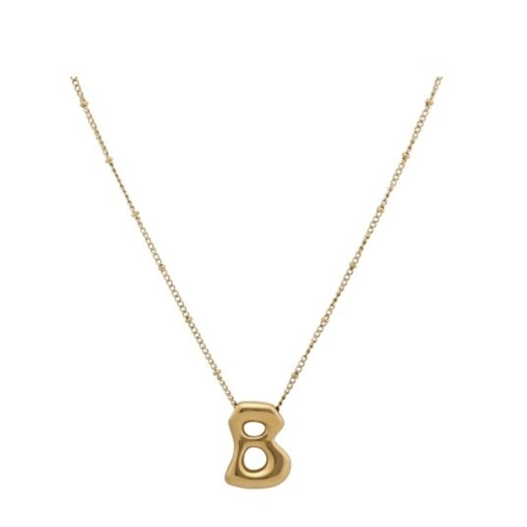 Initials necklace gold