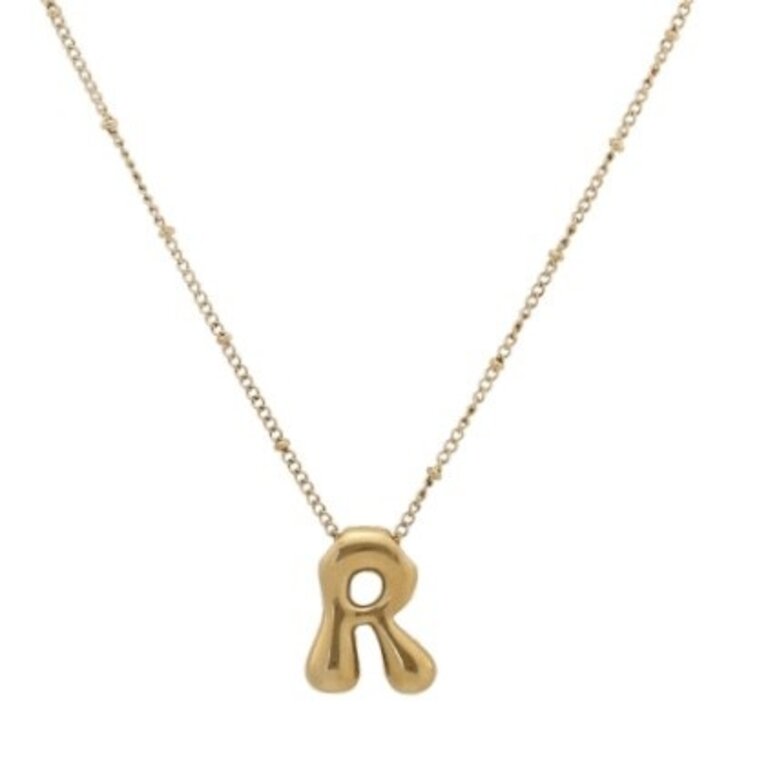 Initials necklace gold