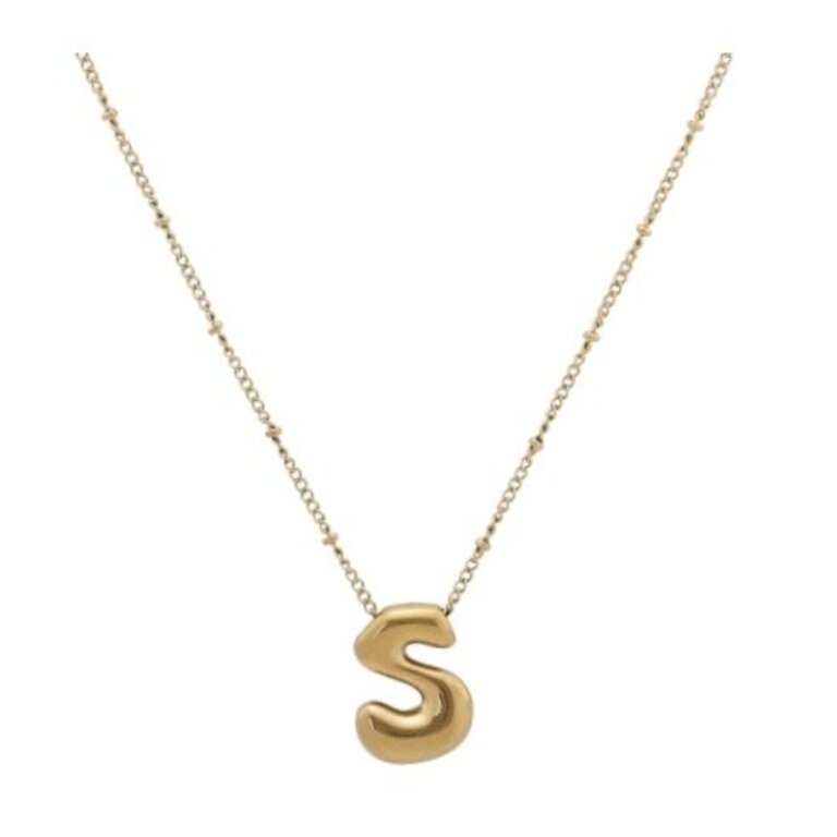 Initials necklace gold