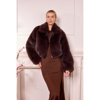 Angel Eye Faux Fur cropped jacket