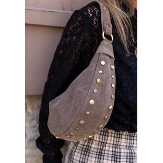 The Trend Italy Suede bag w/studs