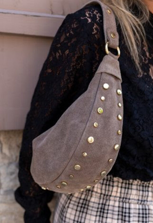 The Trend Italy Suede bag w/studs