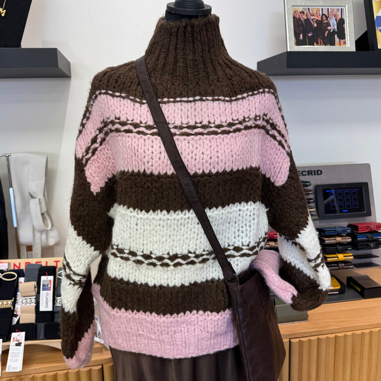 Jessicca Laura Striped chunky sweater