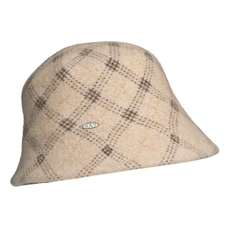 Camiyah jacquard plaid cloche