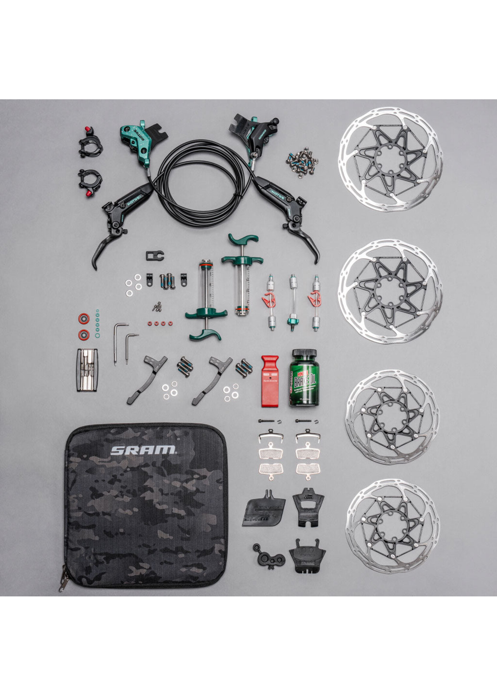 Sram SRAM, Motive Ult A1 Expert Kit, MTB Hydraulic Disc Brake, Pair, Post mount, Blue