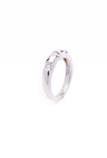 Diamond 3 Stone Anniversary Band 14k White Gold