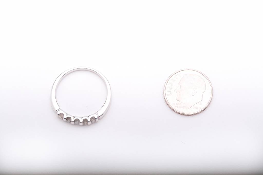 Diamond 5 Stone Ring White Gold 14k