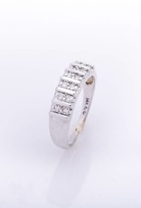 Diamond Double Row Anniversary Band 14k White Gold