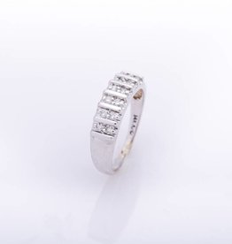 Diamond Double Row Anniversary Band 14k White Gold