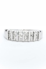 Diamond Double Row Anniversary Band 14k White Gold