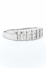 Diamond Double Row Anniversary Band 14k White Gold