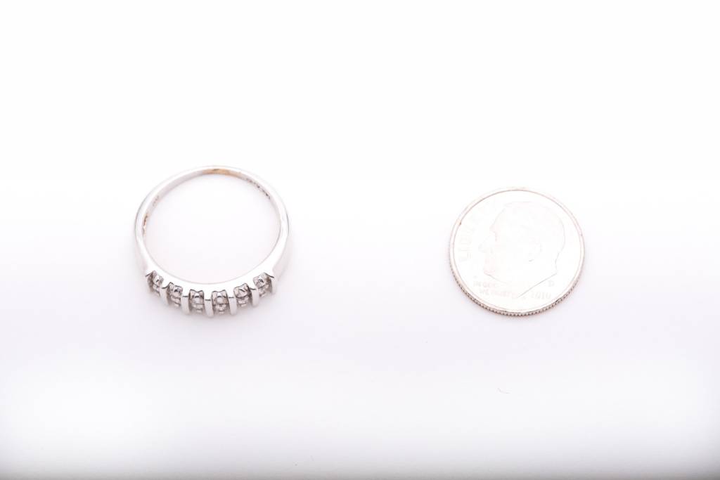 Diamond Double Row Anniversary Band 14k White Gold