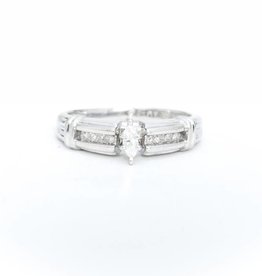 Marquise Diamond Engagement Ring 14 White Gold