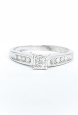 Princess Cut Quad Diamond Ring 14k White Gold