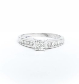 Princess Cut Quad Diamond Ring 14k White Gold