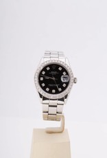 Rolex Ladies Rolex Stainless Steel Black Diamond Dial
