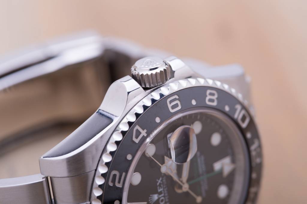 Rolex Mens Rolex GMT Master II Stainless Steel Black Dial
