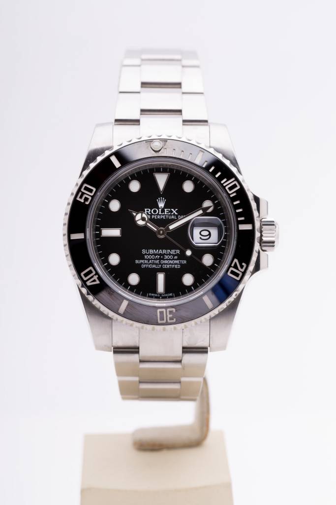 Rolex Mens Rolex Stainless Steel Submariner Black Dial