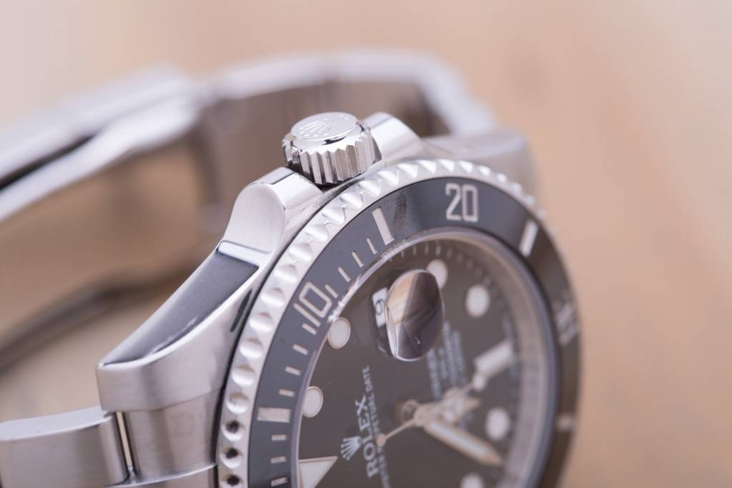 Rolex Mens Rolex Stainless Steel Submariner Black Dial
