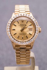 Rolex Ladies Rolex Gold Diamond Bezel Datejust