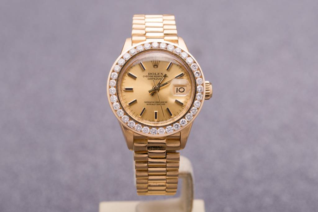 Rolex Ladies Rolex Gold Diamond Bezel Datejust
