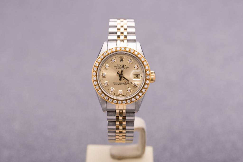 Rolex Ladies Rolex Diamond Dial and Bezel Two Tone Datejust