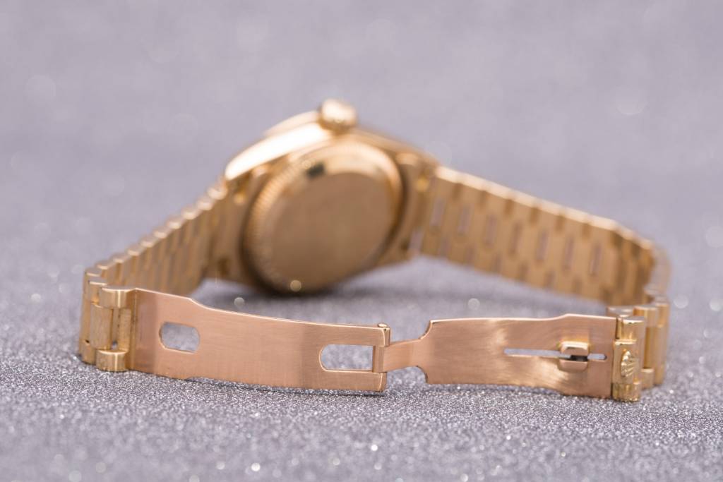 Rolex Ladies Rolex Gold White Dial Datejust