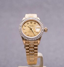 Rolex Ladies Rolex Gold Diamond Dial and Bezel Datejust