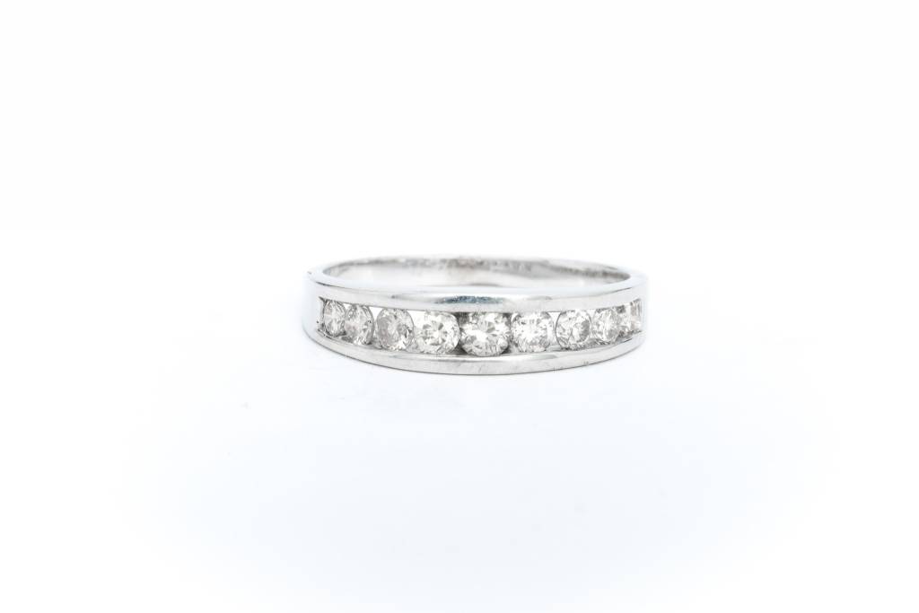 White Gold Channel Set Diamonds 14k
