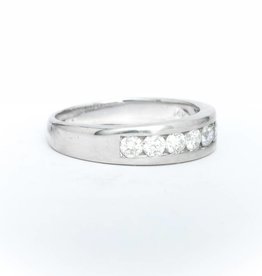 Channel Set White Gold Diamond Ring 14k