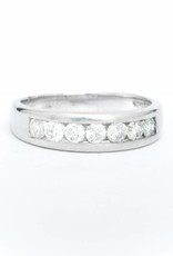 Channel Set White Gold Diamond Ring 14k