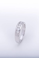 Channel Set White Gold Diamond Ring 14k