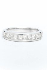 Princess Cut White Gold Channel Ring 14k