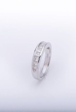 Princess Cut White Gold Channel Ring 14k