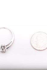 Diamond Flower Engagement Ring White Gold 14k