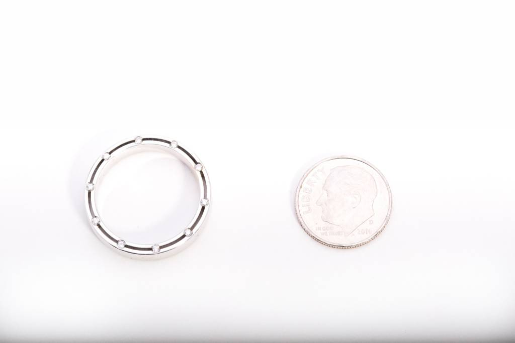White Gold Fashion Ring With Side Accent Diamonds 14k