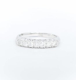 Seven Diamond Anniversary Band White Gold 14k