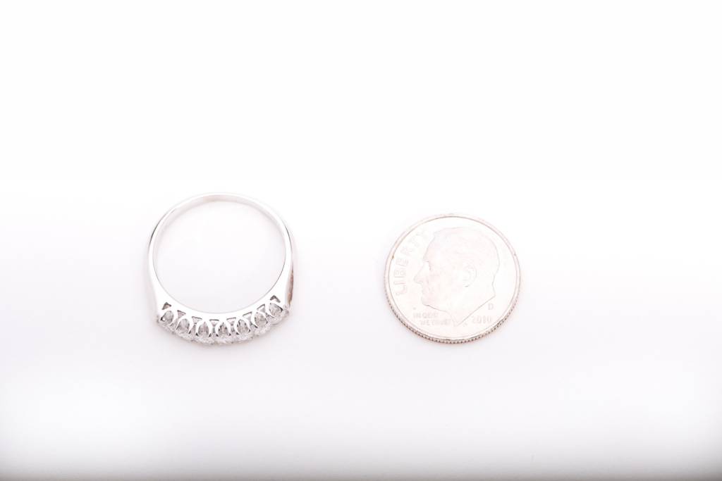 Seven Diamond Anniversary Band White Gold 14k