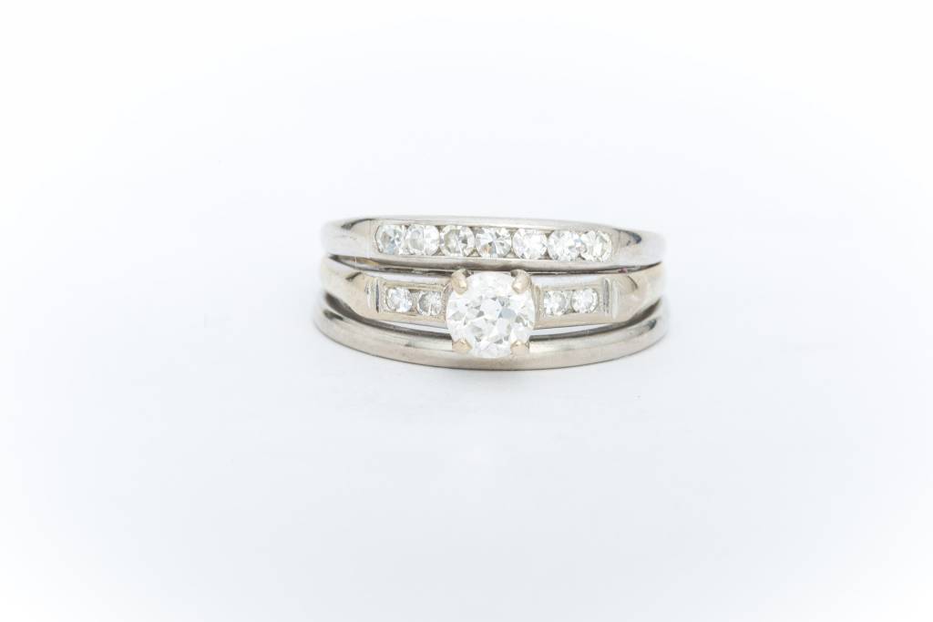 Diamond Bridal Set 14k White Gold