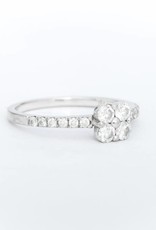 Diamond Clover White Gold Ring 14k