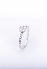Diamond Clover White Gold Ring 14k