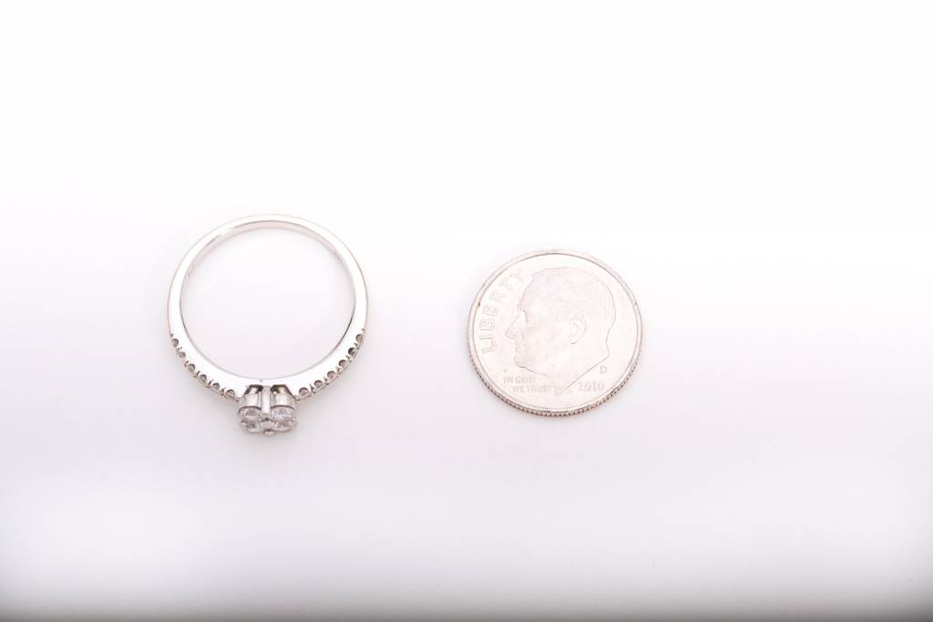 Diamond Clover White Gold Ring 14k